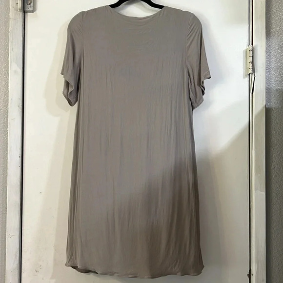 WILFRED FREE by ARITZIA Teigen Mini Shirt Dress in Lune L Taupe Gray Gauzy - Picture 5 of 10